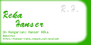reka hanser business card